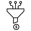 Sales Funnel Dollar Coin icon