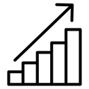 Sales Growth Bar Chart Black Outline icon
