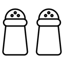 Salt pepper Black Outline icon