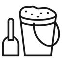 Sand bucket Black Outline icon