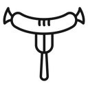 Sausage Black Outline icon