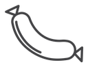 Sausage Black Outline icon