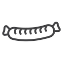 Sausage Black Outline icon