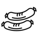Sausages Black Outline icon
