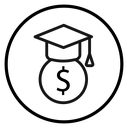 Scholarship Black Outline icon