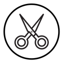 Scissors cutting icon