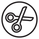 Scissors cutting icon