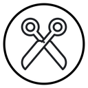 Scissors cutting icon