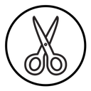 Scissors cutting icon