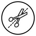 Scissors with cut lines icon