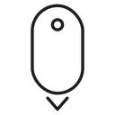 Scroll down computer mouse Black Outline icon