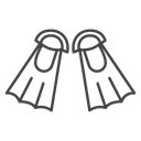 Scuba Diving Fins Black Outline icon
