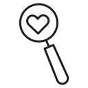 Search heart 3 icon