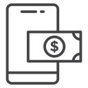 Send money smartphone icon