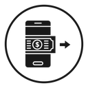Send money smartphone icon