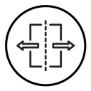 Separating arrow in two part icon