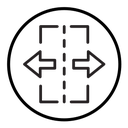 Separating arrow in two part icon