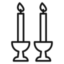 Shabbat candles Black Outline icon