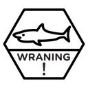Shark warning sign icon