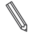Sharpened Pencil Black Outline icon