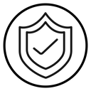 Shield check mark Black Outline icon