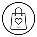 Shopping bag with heart icon