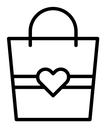 Shopping bag with heart icon