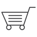 Shopping Cart Lines Black Outline icon