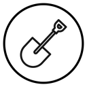 Short spade Black Outline icon