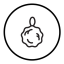 Shower sponge ball icon