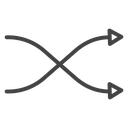 Shuffle Cross Arrows Black Outline icon