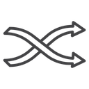 Shuffle Crossed Arrows Black Outline icon