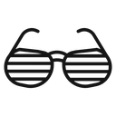Shutter sunglasses Black Outline icon