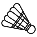 Shuttlecock Black Outline icon