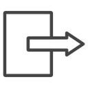 Sign Out Door Arrow Black Outline icon