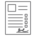 Signed Checklist Document Black Outline icon