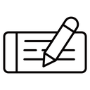 Signing cheque icon