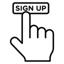 Signup Button Click Hand icon