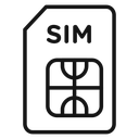 Sim card Black Outline icon