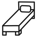 Single bed Black Outline icon