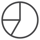 Single Exploded Pie Slice Black Outline icon