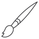 Slanted Paint Brush Black Outline icon