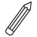 Slim Pencil Black Outline icon
