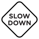 Slow down sign icon