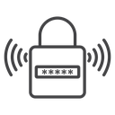Smart Lock Password Black Outline icon
