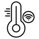 Smart temperature Black Outline icon