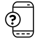 Smartphone Help and Support Black Outline icon