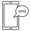 SMS Chat Bubble Black Outline icon