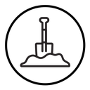 Snow and shovel icon