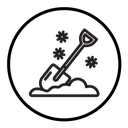 Snow and shovel icon